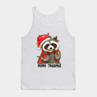 Merry Trashmas Cute Raccoon Christmas Tank Top